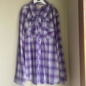 Purple Plaid Rodeo Top